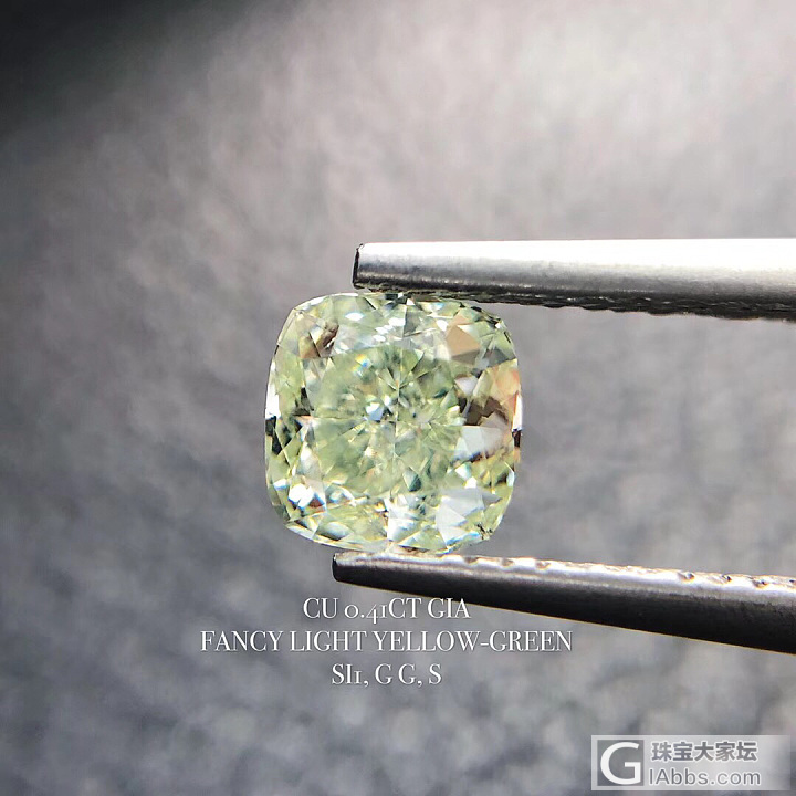 *GIA绿钻*  新货上架 
参数：GIA 0.41CT Fancy Light..._彩钻