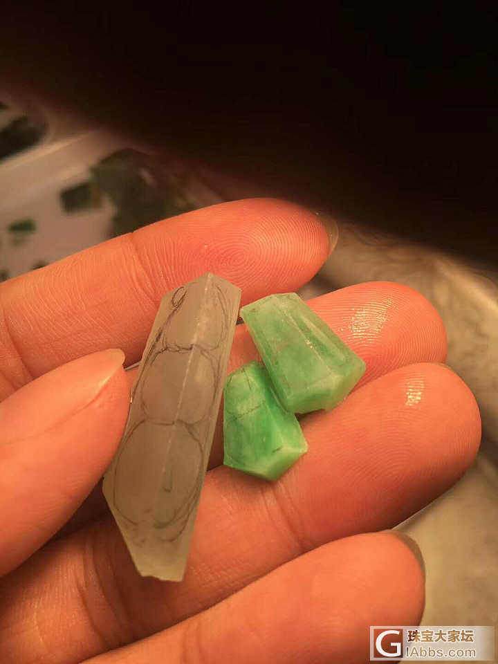 翡翠毛料福豆_半成品翡翠