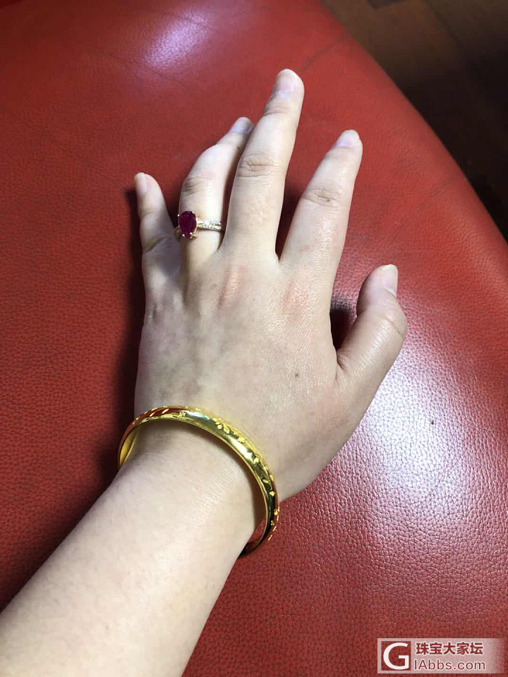 到货，到货，砸花牡丹手镯到了，又折腾一回。哈哈哈_手镯金