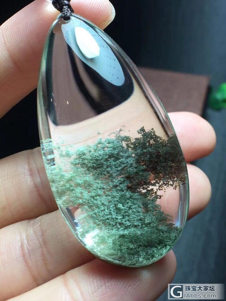 天然绿幽灵巴西老矿水滴💧吊坠 ！ 颜色墨绿 晶体好  聚宝盆 大自然独一无二的美..._挂件幽灵晶
