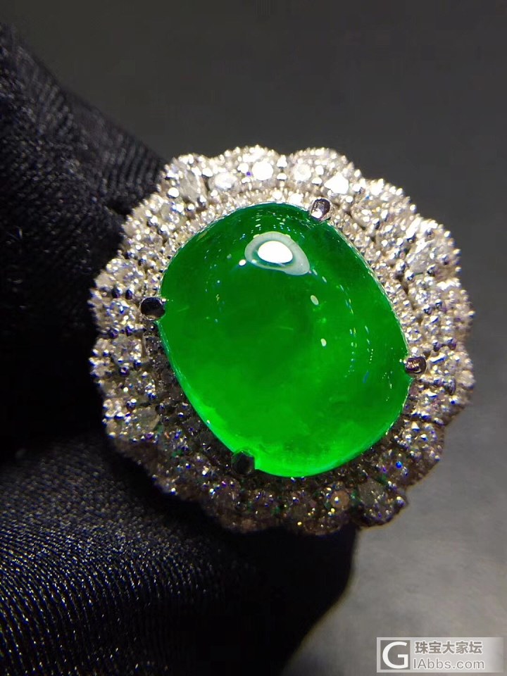 【永恒的爱16号】18k金天然南非钻石镶嵌哥伦比亚祖母绿戒指 8.31ct_祖母绿戒指