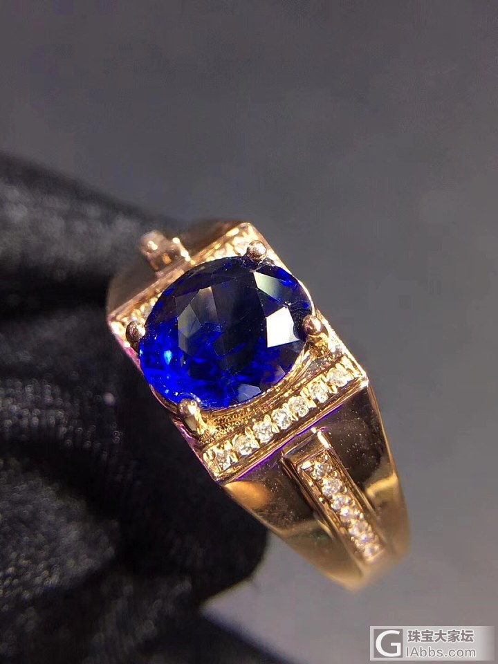 【海洋2号】天然无烧皇家蓝宝石戒指 18k金天然南非钻石镶嵌_蓝宝石戒指