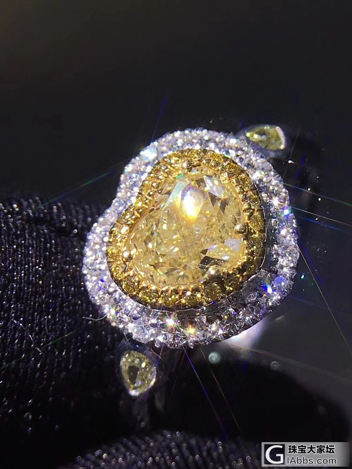 【闪耀2号】1克拉黄钻石戒指 18k金钻石镶嵌 主钻1.005ct_彩钻戒指