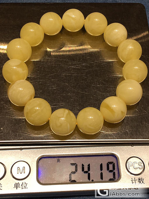 24.2克！14+天然原矿白花蜜手串！蜡质饱满、纹理清晰流畅！无杂裂！超低福利秒..._珠串蜜蜡