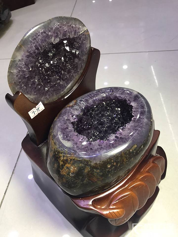 巴西玛瑙紫水晶聚宝盆，_紫水晶摆件