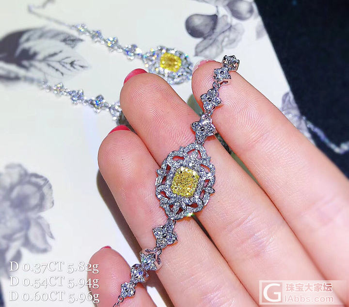*成品黄钻* 🔅新货上架🔅
1️⃣主石0.37CT 配石0.641CT 小黄0.06..._彩钻手链吊坠