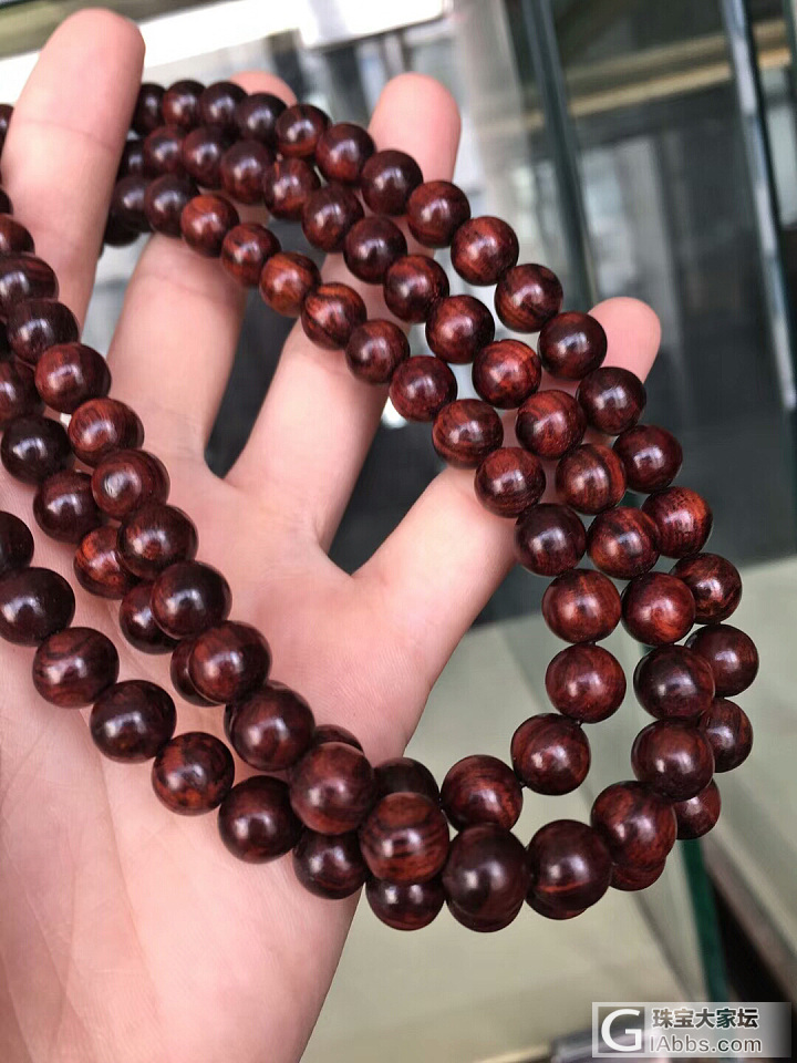 0.8×108念珠，海黄老料油梨_黄花梨珠串