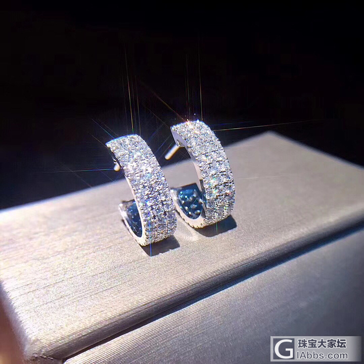 奢华三排钻石耳环_耳环钻石