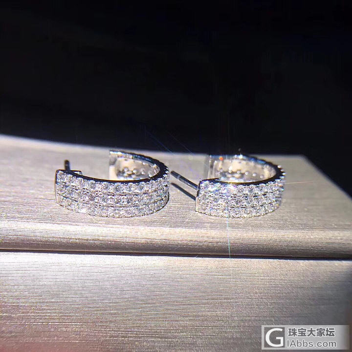 奢华三排钻石耳环_耳环钻石