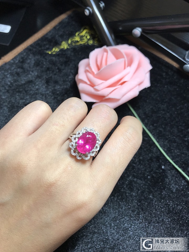 #泰勒彩宝#4.83ct卢比来碧玺戒指，特价活动进行中_戒指碧玺