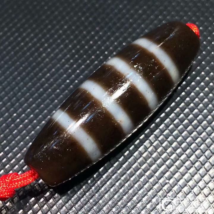 朱砂线珠天珠,12/37mm,图腾扎实,品相不错