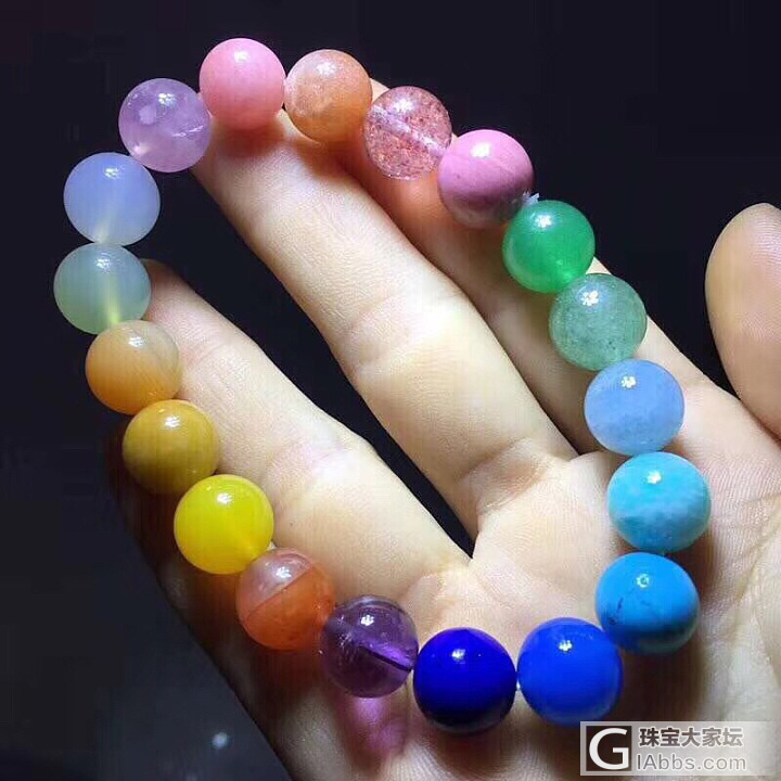 你们等了N久的彩虹🌈串出货了[耶]，特价299/条_彩色宝石玉石多宝