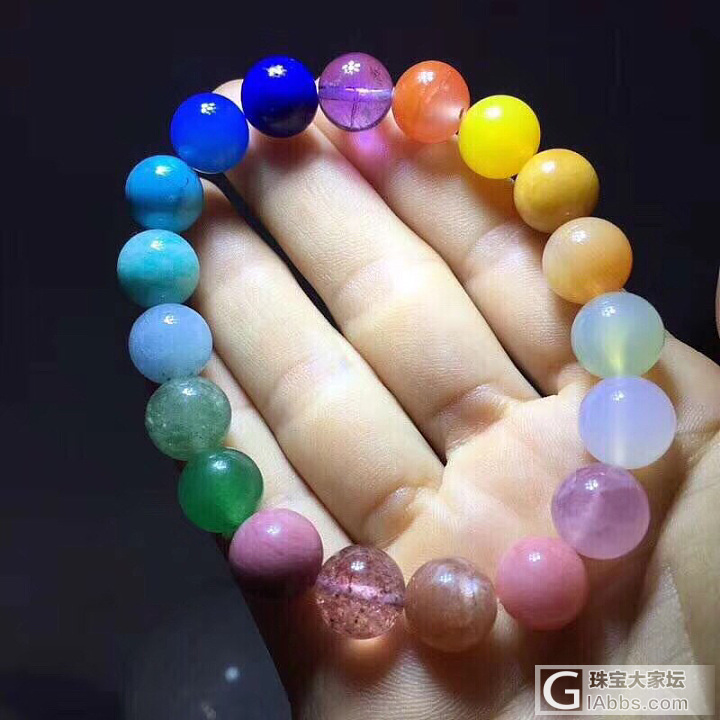 你们等了N久的彩虹🌈串出货了[耶]，特价299/条_彩色宝石玉石多宝