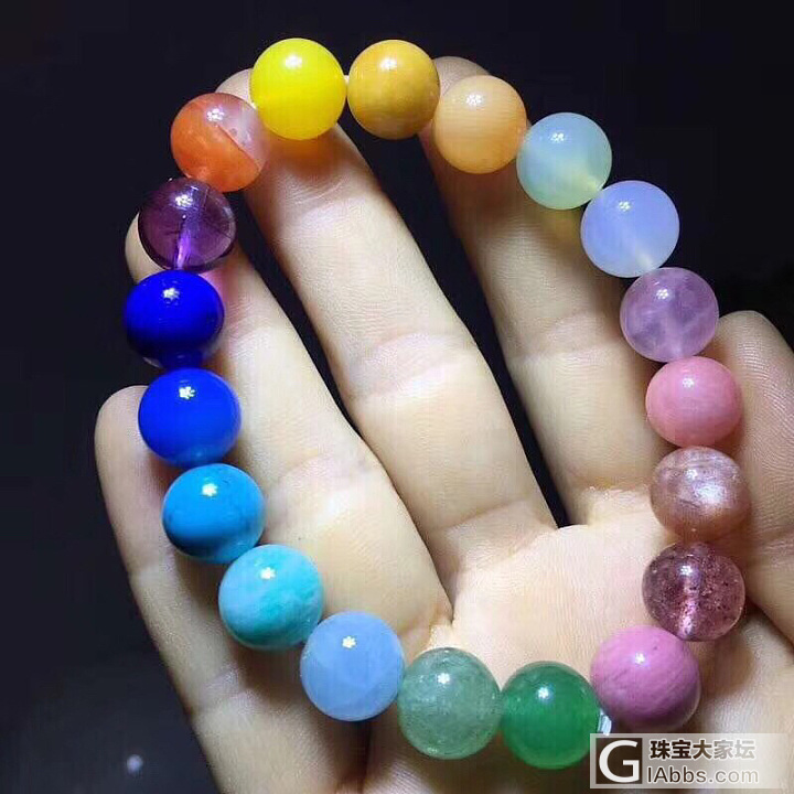 你们等了N久的彩虹🌈串出货了[耶]，特价299/条_彩色宝石玉石多宝