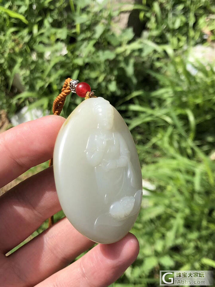 新疆和田玉籽料观音挂件，老熟籽洒金皮，肉质非常舒服，细腻，油性好，一口气皮色！5..._挂件和田玉