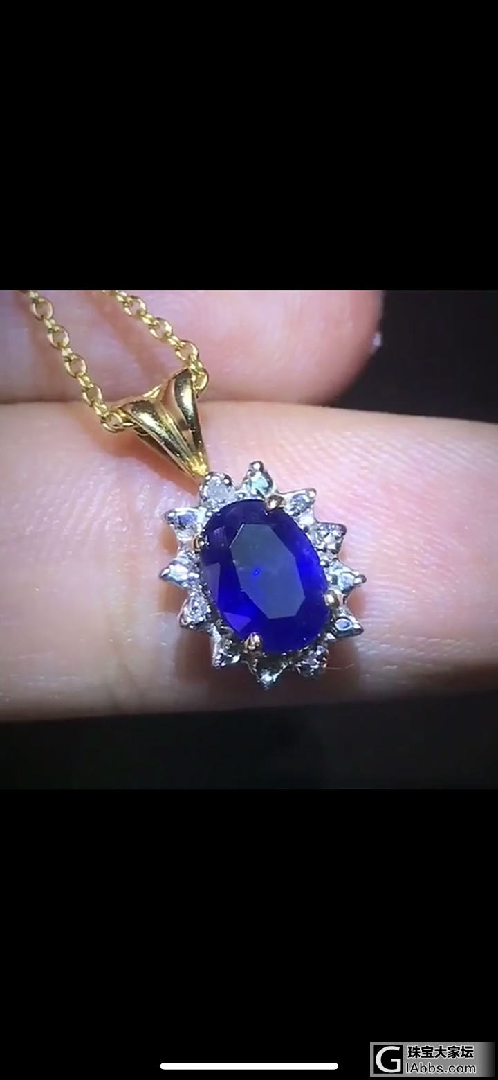 蓝宝项链，美美美！_项链蓝宝石钻石