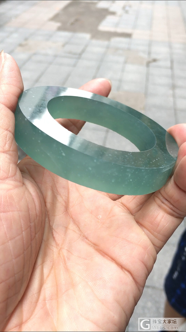 秀一个蓝水雪花棉。_半成品翡翠