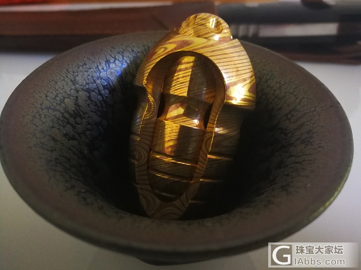 木纹金鬼眼蚕蛹推蛋_金工铜玩