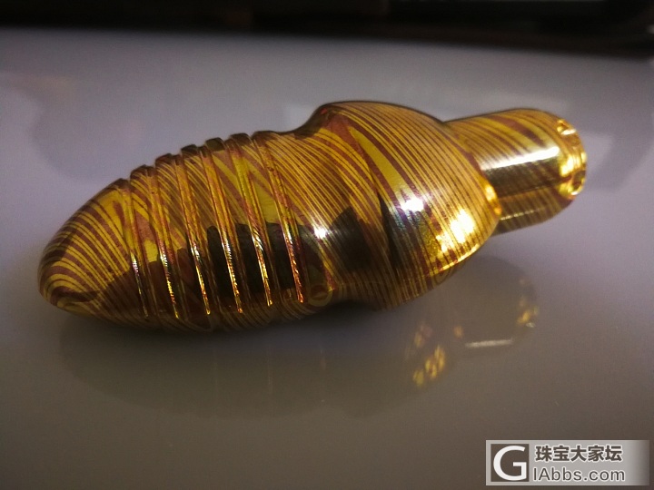 木纹金鬼眼蚕蛹推蛋_金工铜玩