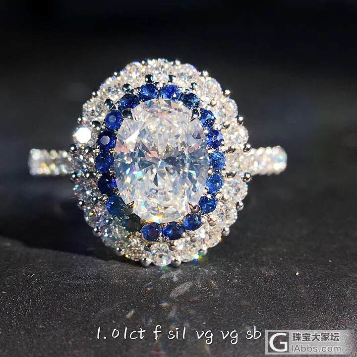 新款🆕椭圆形钻石与蓝宝石镶嵌女戒_蓝宝石异形钻彩钻镶嵌千寻珠宝