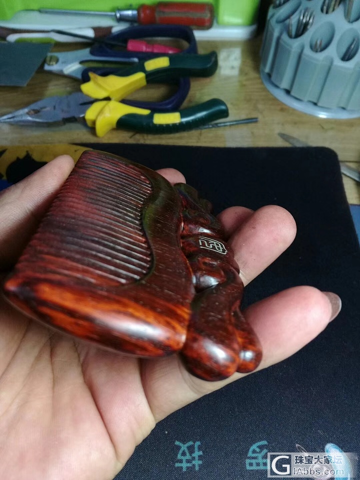 又做了一把小叶紫檀木梳，累死啦_梳子小叶紫檀