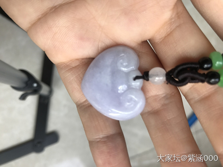 翡翠如意头 紫罗兰翡翠 粉紫粉紫粉紫见光不死 有证书 尺寸：27mm,28.5m..._翡翠