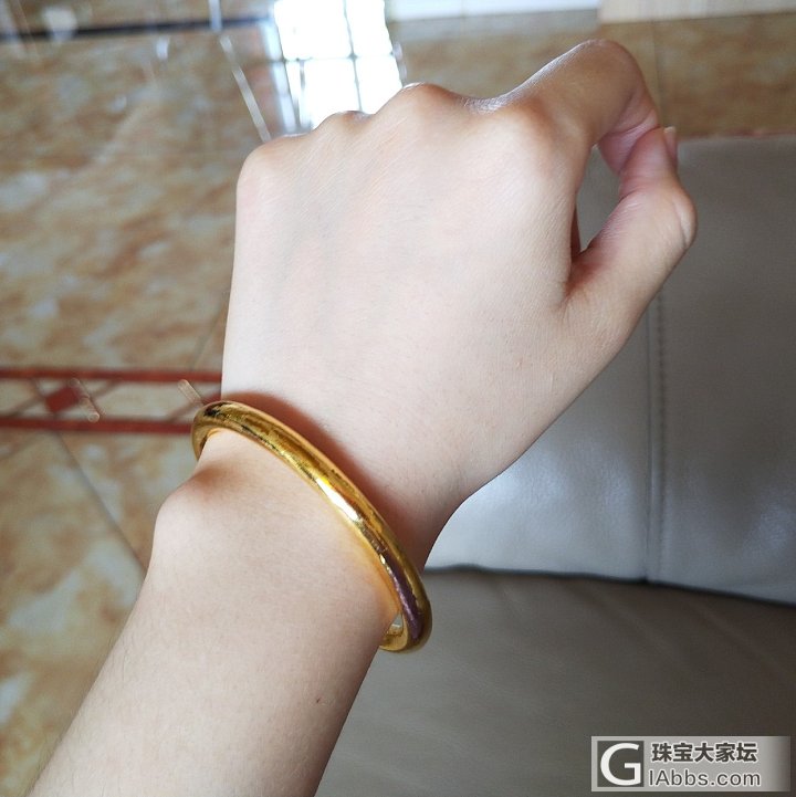 101克，觉得有点细了。。_手镯金