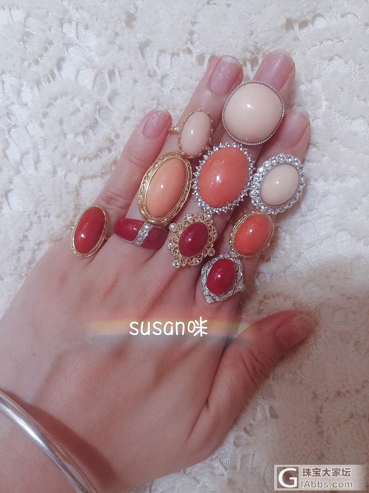 来个戒指合集吧！_戒指珊瑚彩色宝石名贵宝石