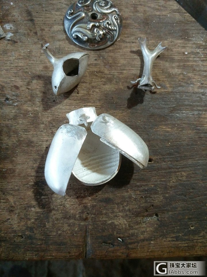 纯银手工自在置物之独角仙_金工