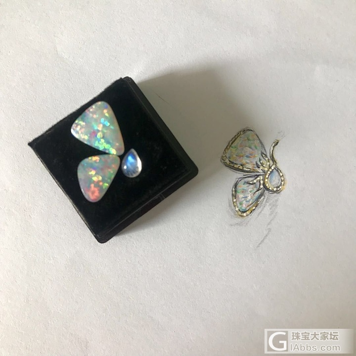 秀一秀新败的欧泊小蝴蝶_设计镶嵌欧泊