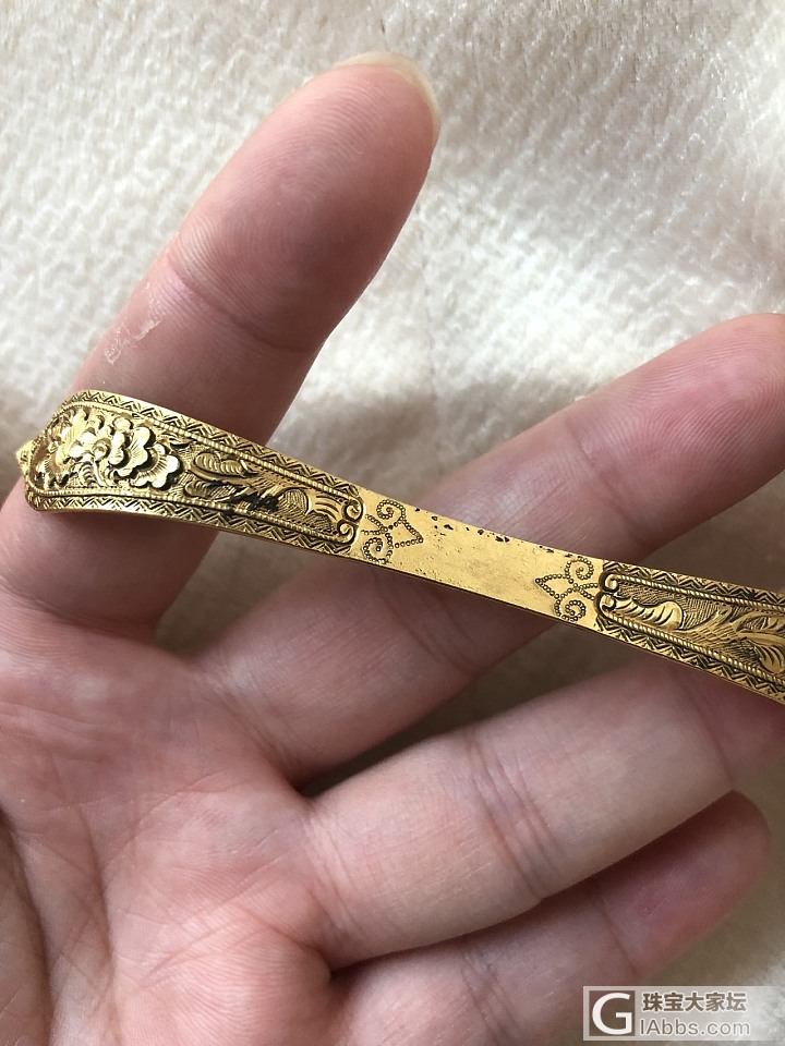 无心之中收了一个包金双尖，花纹挺好看的，求问如何清理_簪子老银