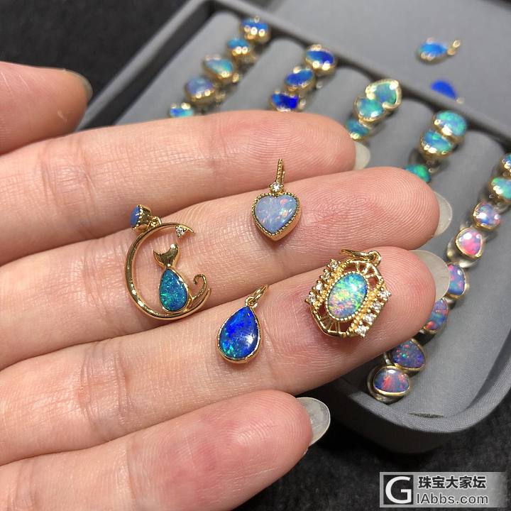 18k金 天然欧泊小吊坠_吊坠欧泊