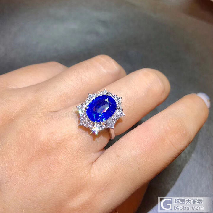 泰勒彩宝#5.16ct无烧矢车菊蓝宝戒指新品_蓝宝石刻面宝石名贵宝石