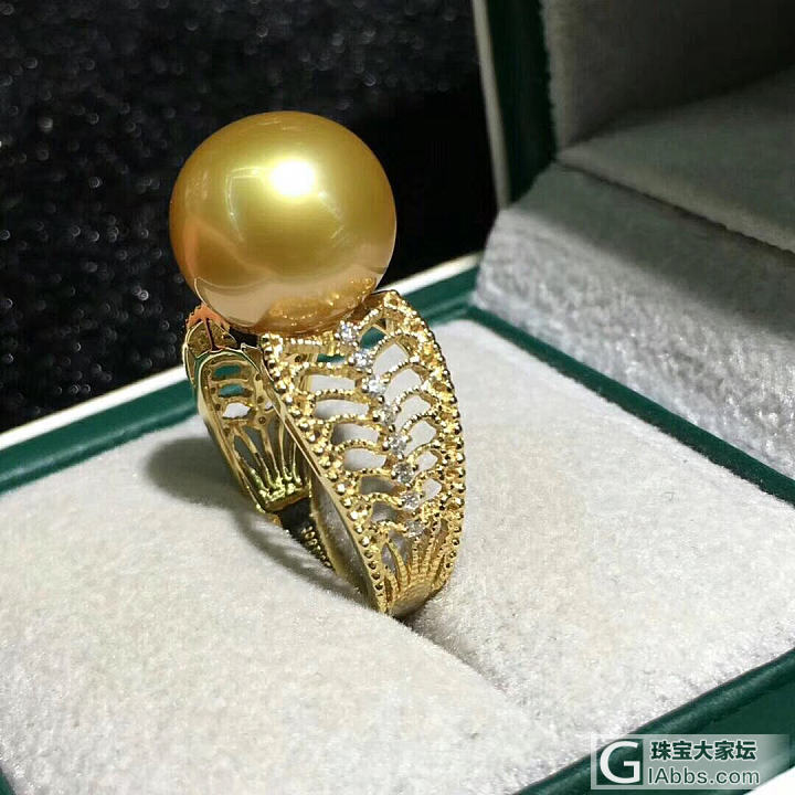 天然浓金珍珠戒指_戒指珍珠