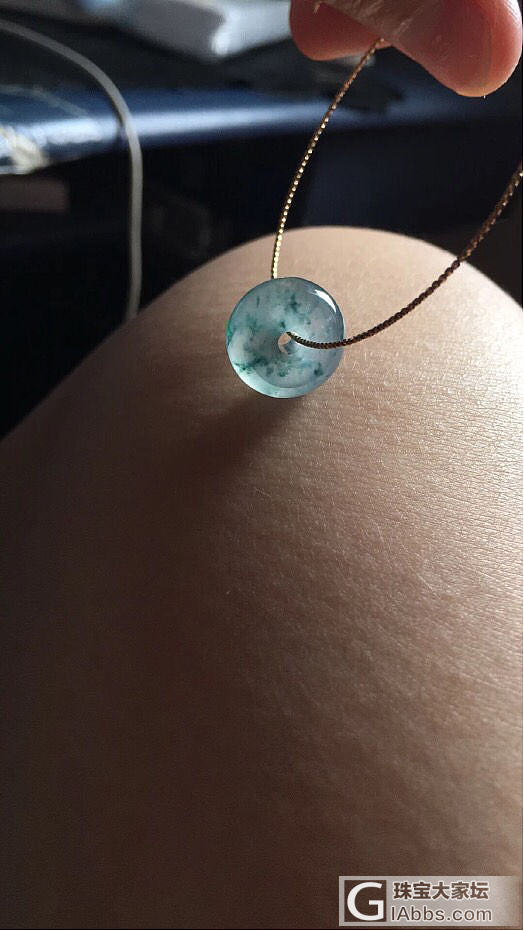又买到一个蓝雪花扣子_平安扣翡翠