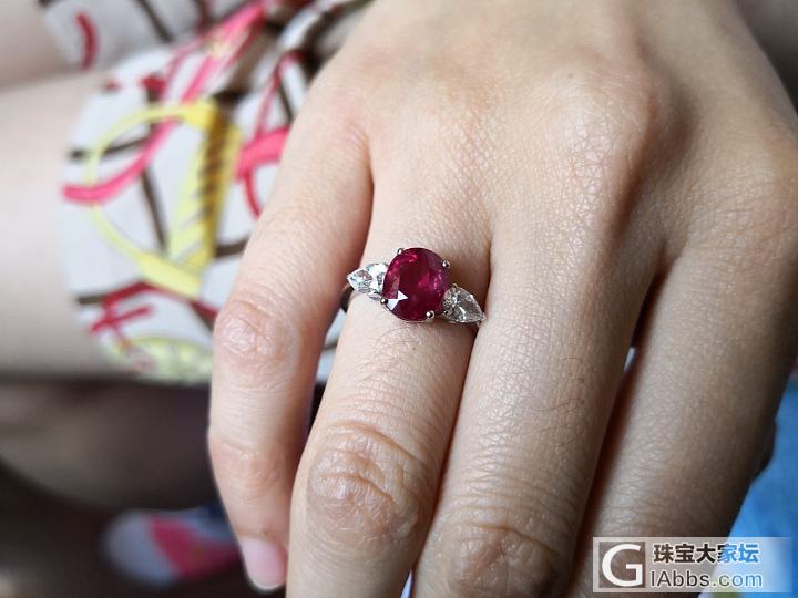 晒晒新做的红宝石戒指～_戒指红宝石