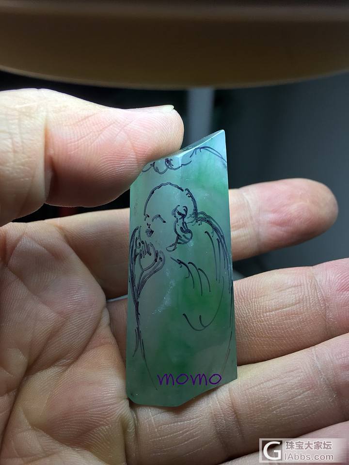 冰绿胖如意&弥勒佛~~~_玉工翡翠