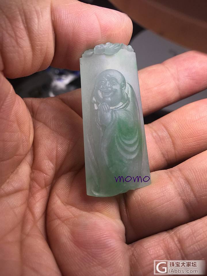 冰绿胖如意&弥勒佛~~~_玉工翡翠
