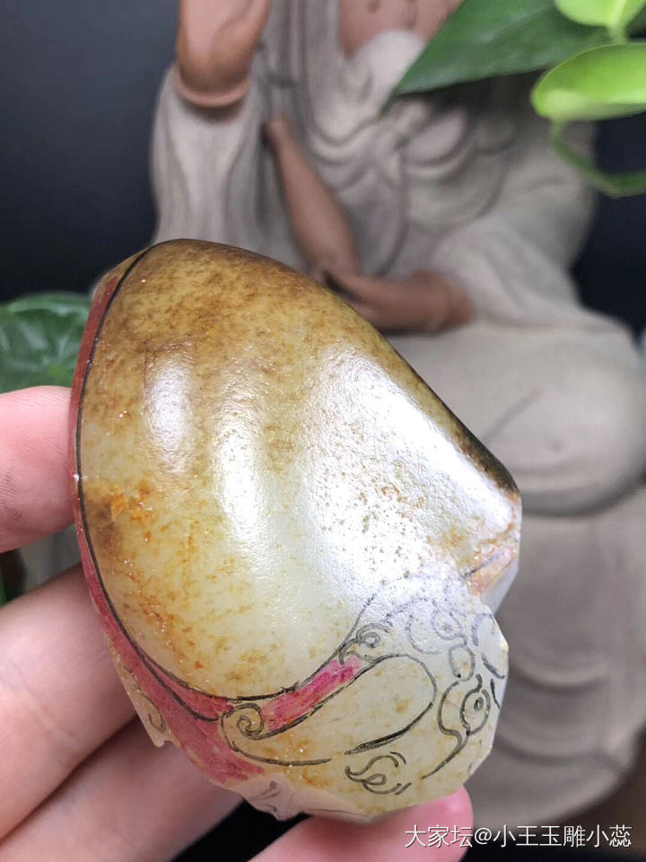 籽料龙龟128克！原皮独籽切的，肉质暖白色，秋梨皮密度很细，油性高，圆润饱满！非..._和田玉