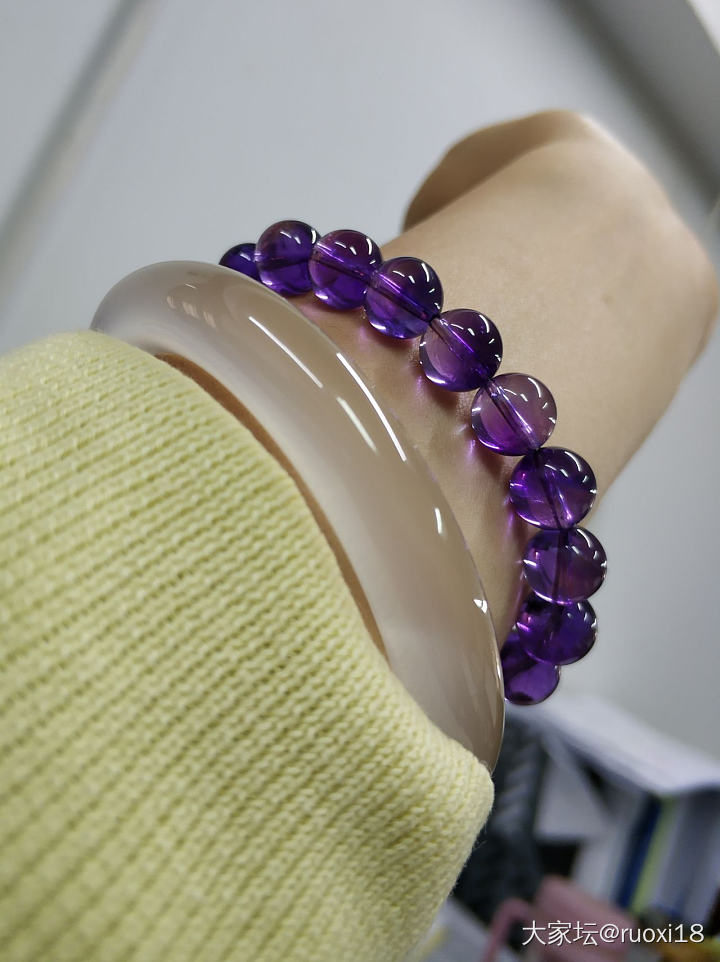 紫晶手链和紫晶蛋儿。_珠串紫水晶