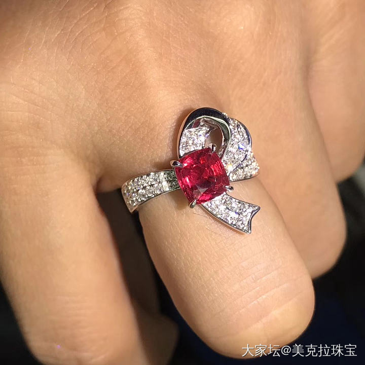 【美克拉】缅甸红尖晶石戒指  欣赏下_戒指尖晶石