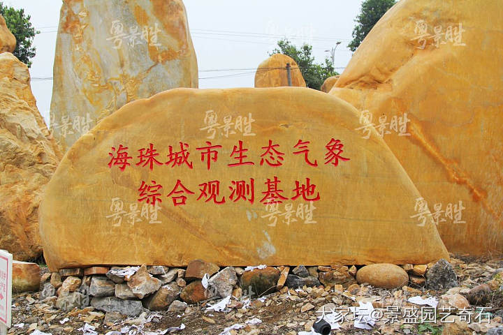 刻字黄蜡石丨海珠城市生态气象综合观测基地刻字石