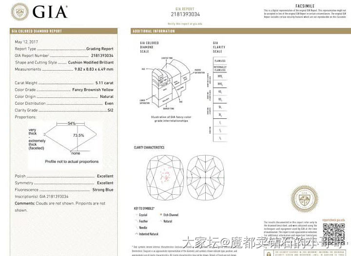 5.11克拉大黄钻，新货，FBY，2Ex切工GIA_钻石