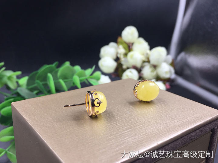 诚艺作品_戒指耳钉蜜蜡
