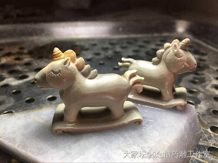 原创设计 圣诞款 独角兽吊坠/小摆_设计戈壁玛瑙