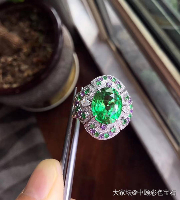 ##中颐旗舰天然莎弗莱戒指##  4.73ct_戒指沙弗莱认证商