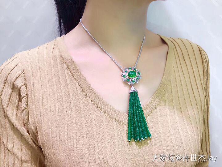 祖母绿吊坠🆚胸针流苏._祖母绿