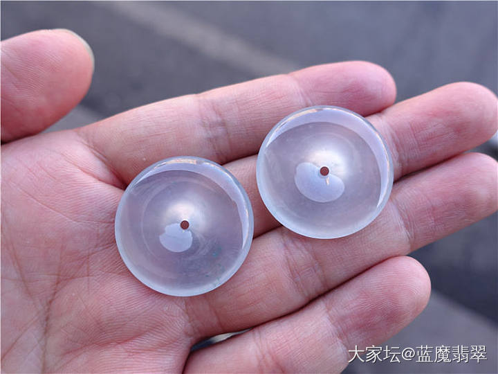 果冻种的一对翡翠平安扣，厚实种好形状好_平安扣翡翠