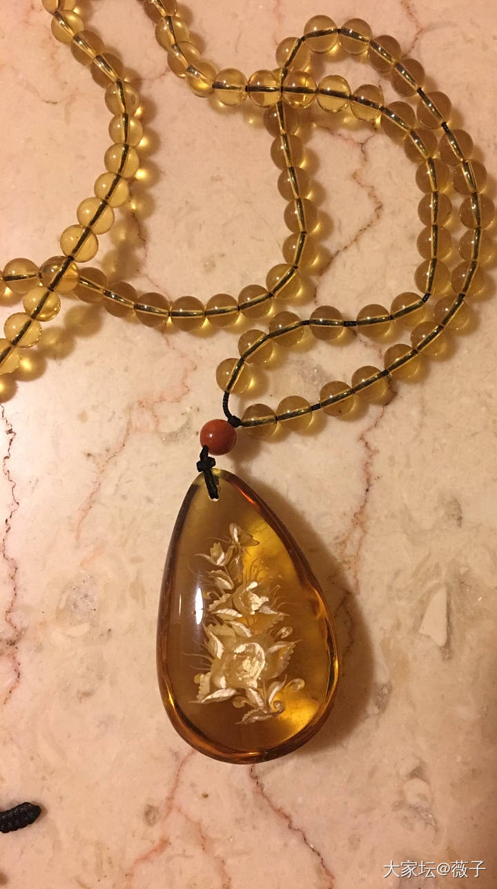 大师阴雕作业_琥珀挂件