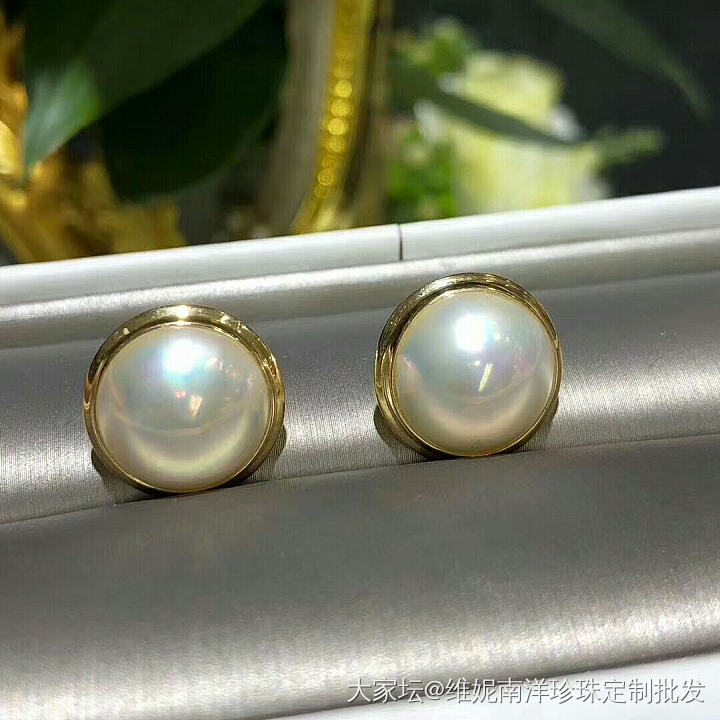 香港展会成品 日本工艺【玛贝·耳钉】18K马贝耳钉环
内直径13mm 外围16...._珍珠